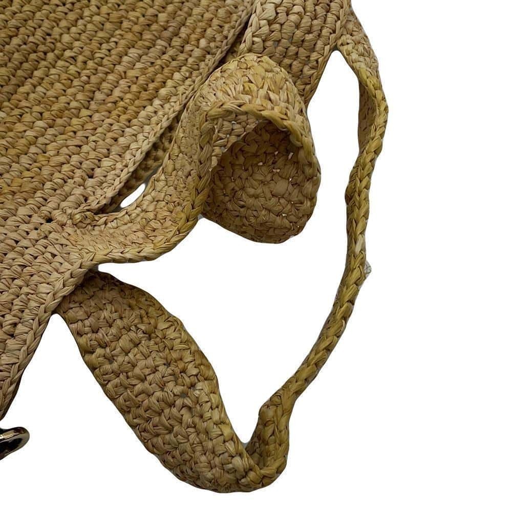 Loewe Tote Bag Slit Raffia Leather Shoulder Basket - Picture 8 of 12